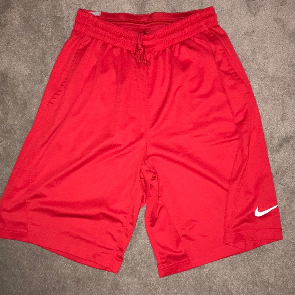 red nike dri fit shorts